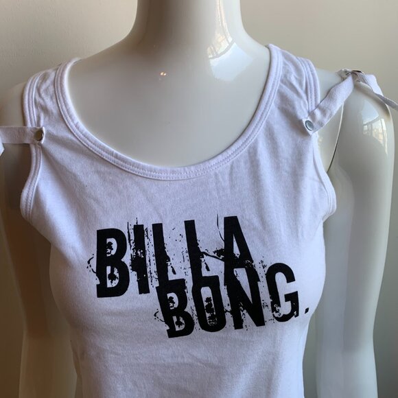 Billabong surf white & black logo cotton tank top - Picture 2 of 4